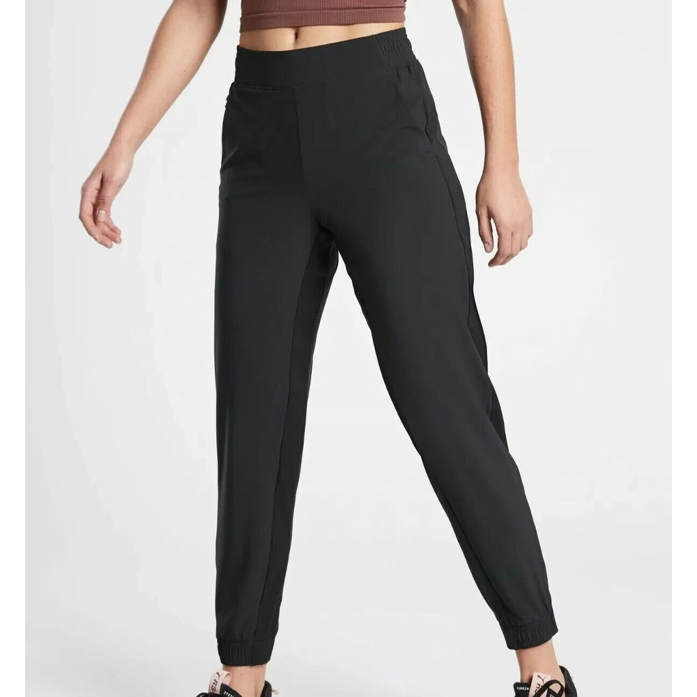 Athleta Brooklyn Jogger Women 12 NWOT Elastic Waist Pockets Stretch Black 530631